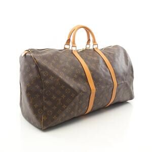Louis Vuitton Keepall Boston Bag Canvas Leather Monogram Brown
